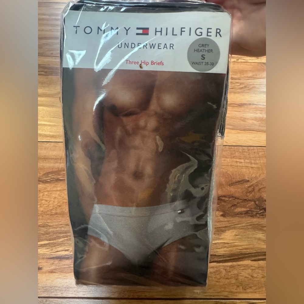 New NWT Tommy Hilfiger Grey Men's Hip Briefs size Small 28-30 Low Rise (3 pack)